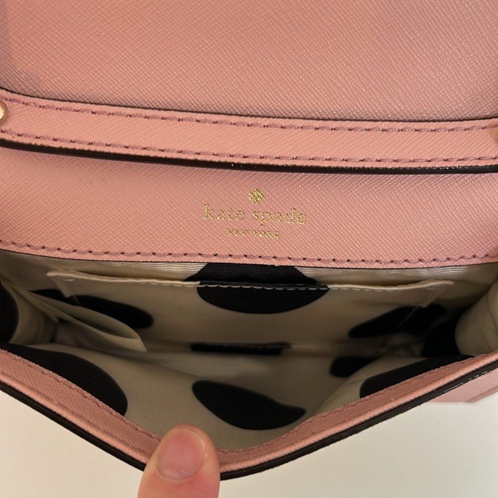 Kate Spade Light Pink Purse Small Gold Chain and Leather Strap - Picture 15 of 16